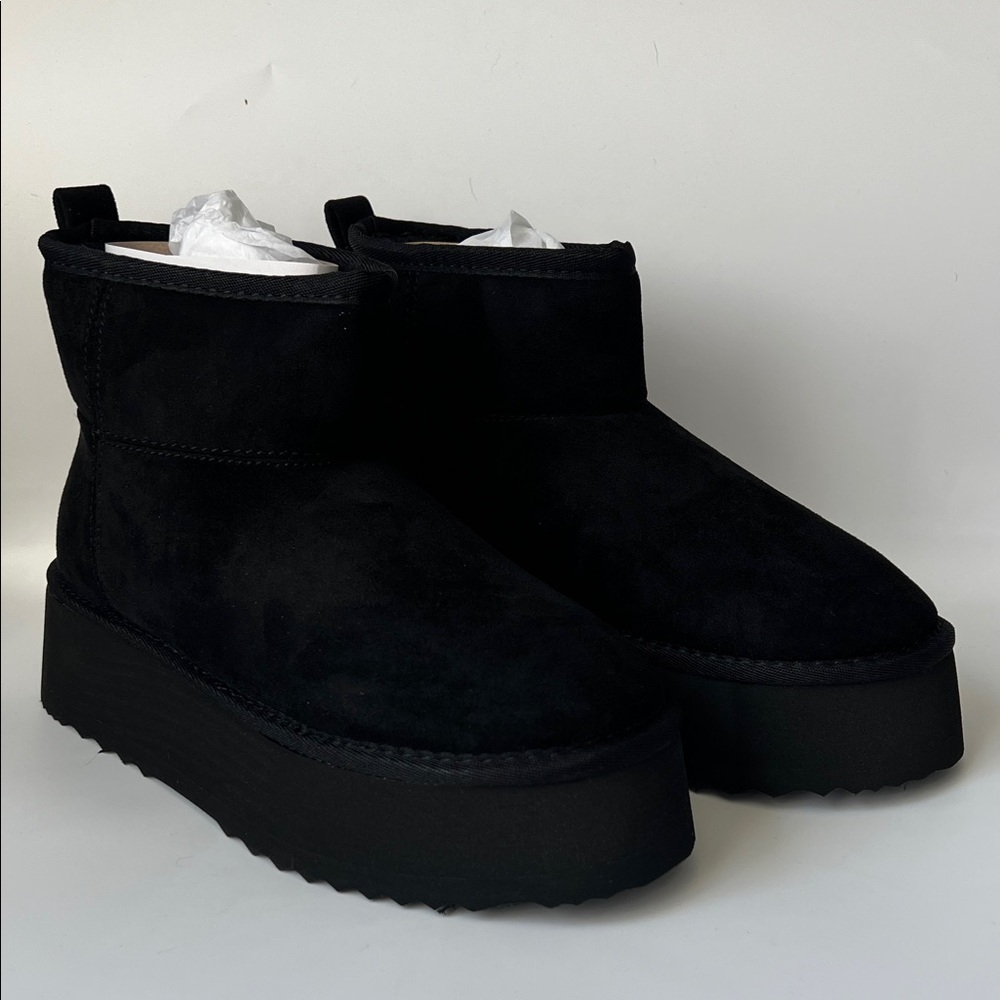 Steve Madden Crue Black Women's Platform Ankle Boots - 7